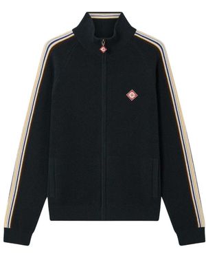 CASABLANCA Hoodies & Sweatvesten ,Blauw ,Katoen Cafe Culture Track Jacket - Zwart