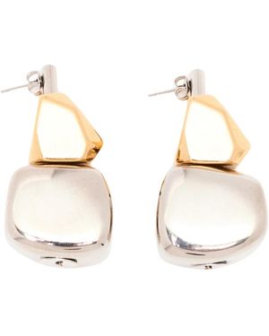 Plan C Geometric Earrings - Mettallic