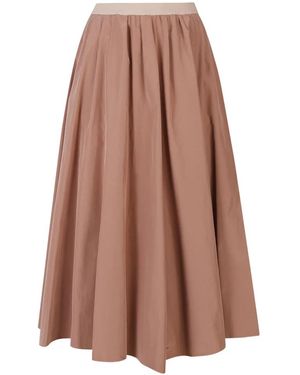 forte_forte Rokken ,Roze ,Chique Taffeta Longette Rok - Bruin