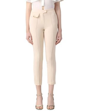 SIMONA CORSELLINI Cropped Trousers - Natural