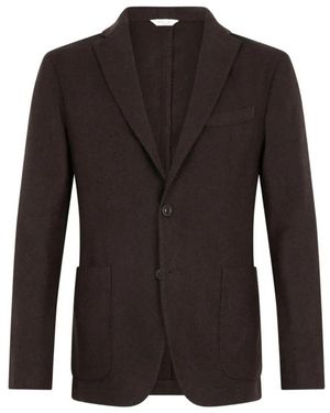Boglioli Jassen ,Bruin ,Wol Wollen Stretch Jas - Zwart