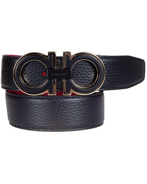 Ferragamo Omkeerbare En Verstelbare Gancini Riem - Zwart