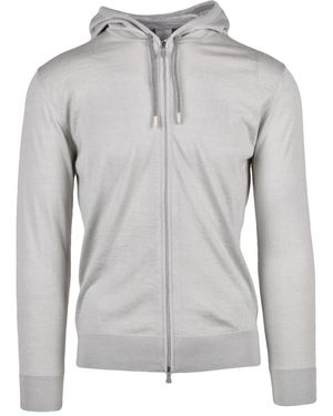 Eleventy Hoodies & Sweatvesten ,Grijs ,Wol Gebreid Vest Met Rits