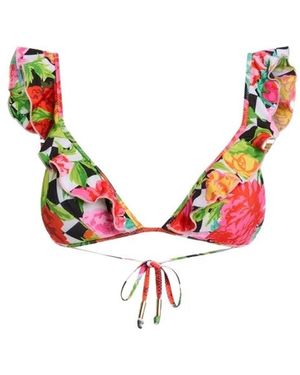 Moschino Bedrucktes Lycra Triangel Bikini-Top - Rot