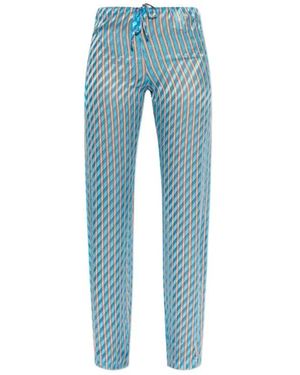 Dries Van Noten Pachas 3149 Rechte Broek - Blauw