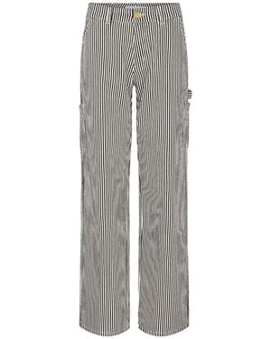 Sofie Schnoor Schwarze Cargo Hose Mit Gestreiftem Print - Grau