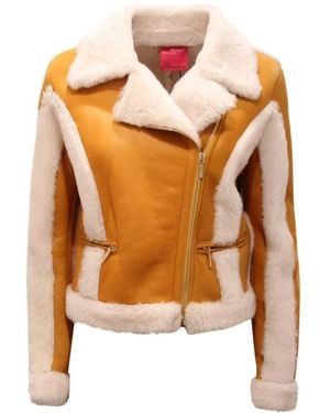 Blumarine Faux Fur & Shearling Jackets - Yellow