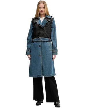 Desigual Trench Coats - Azul