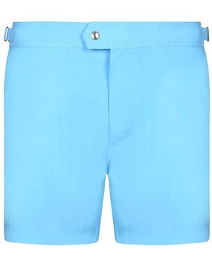Tom Ford Badmode ,Blauw ,Leer Adjustable Waist Boxer Swim