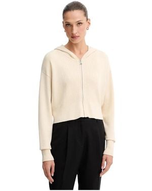 Patrizia Pepe Gerippter Cardigan Mit Reißverschluss - Weiß