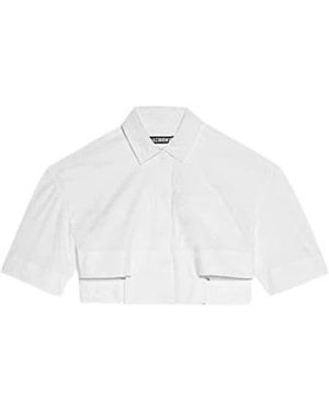 Jacquemus Overhemden ,Wit ,Katoen Bari Korte Riem Shirt