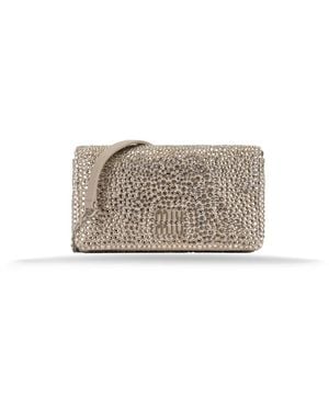 Miu Miu Schoudertas Strass Versierde Magnetische Sluiting - Naturel