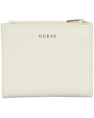Guess Accessoires ,Leer Drievou Vouw Portemonnee - Naturel
