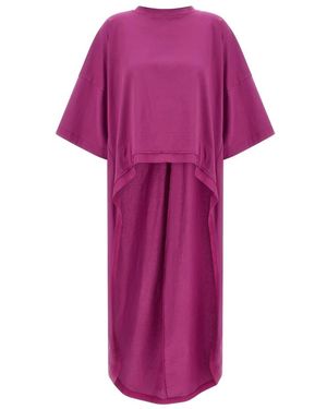 DI.LA3 PARI' Overhemden ,Paars ,Katoen Asymmetrisch T-Shirt