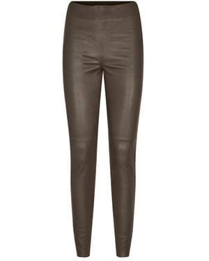 Mos Mosh Leather Trousers - Grey