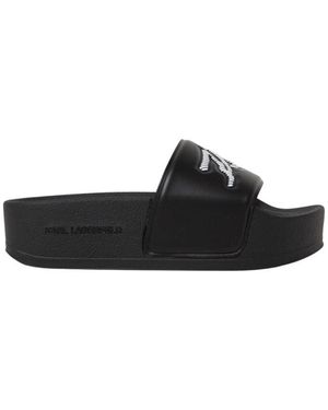 Karl Lagerfeld Plateausandalen Mit Verzierungen - Schwarz
