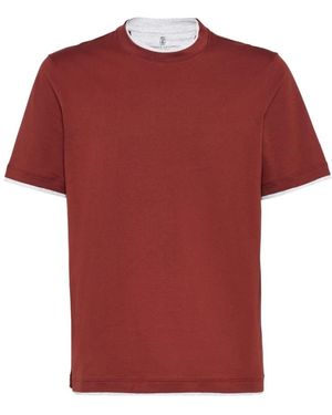 Brunello Cucinelli Tops > t-shirts - Rouge