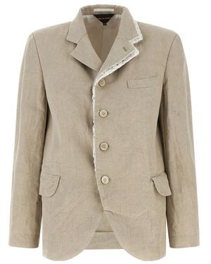 Comme des Garçons Chevron Linnen Blazer - Naturel