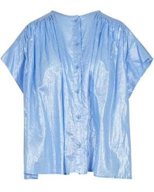 8pm Katoenen Blouse Met Ronde Hals - Blauw