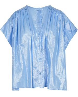 8pm Katoenen Blouse Met Ronde Hals - Blauw