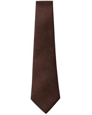 Michael Kors Logo Gestreiftes Seidenkrawatte - Braun