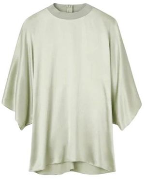 Rodebjer Overhemden ,Groen ,Satijn Poppi Blouse - Wit