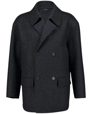 Fendi Jassen ,Zwart ,Wol Wollen Mélange Pea Coat - Blauw