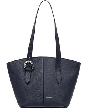 Coccinelle Tassen ,Blauw ,Leer Tote Bags