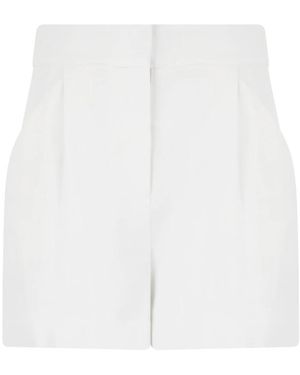 Veronica Beard Korte Broeken ,Wit ,Leer Marbeau Pleated Shorts