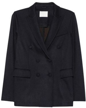 Circolo 1901 Jassen ,Blauw ,Wol Double-Breasted Jas Luxury Double Jersey - Zwart