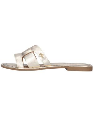 Mexx Goldene Lisa Leder Pantoletten Mit Diamanten - Gelb