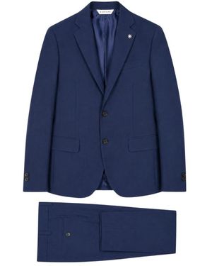 Manuel Ritz Single Breasted Suits - Blue