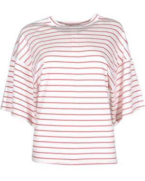 Plan C T-Shirt Met Korte Mouwen En Strepen - Roze