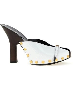Versace Schoenen ,Veelkleurig ,Leer Sassi Patent Clogs - Metallic