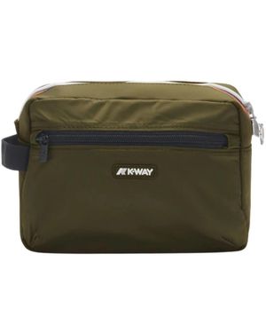 K-Way Tassen ,Groen ,Polyester Groene Reis Etui Licht Functioneel