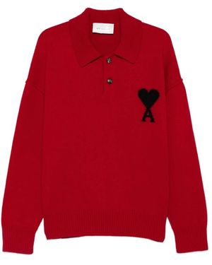 Ami Paris Tops ,Rood ,Ami De Coeur Trui