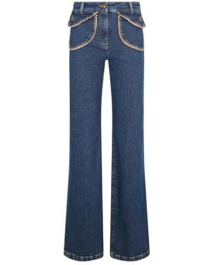 Moschino Jeans ,Blauw ,Denim Flared Denim Broek