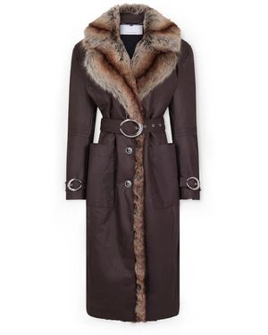 Rabanne Belted Coats - Brown