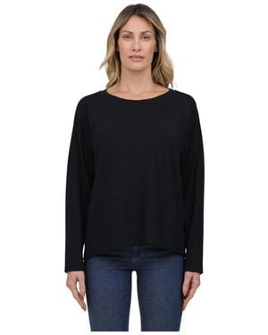 Alpha Studio Langarm Bootshals Top - Schwarz