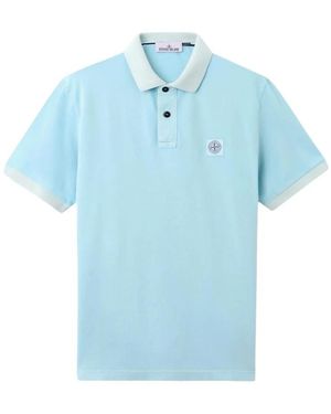 Stone Island Tops ,Blauw ,Katoen Ss Polo