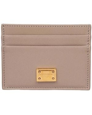 Dolce & Gabbana Plongé Kalfsleren Kaarthouder - Naturel