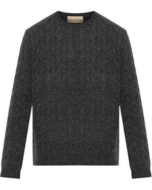 Valentino Zopfmuster Pullover - Grau