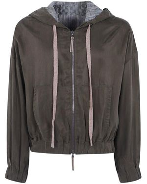 Ziggy Chen Hoodies & Sweatvesten ,Bruin ,Zip-Throughs - Zwart