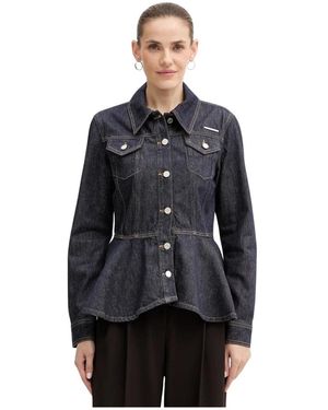 KARL LAGERFELD Jassen ,Blauw ,Denim Peplum Denim Jacket - Zwart