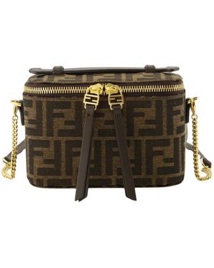 Fendi Tassen ,Bruin ,Katoen Bruine Jacquard Bucket Tas Herfst-Winter 2025 - Groen