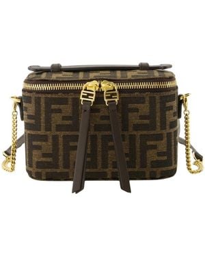 Fendi Tassen ,Bruin ,Katoen Bruine Jacquard Bucket Tas Herfst-Winter 2025 - Groen