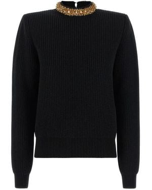 Balmain Rocaille Perlen Pullover - Schwarz