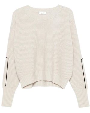 Roberto Collina Gerippter Pullover Mit Rundhalsausschnitt - Natur