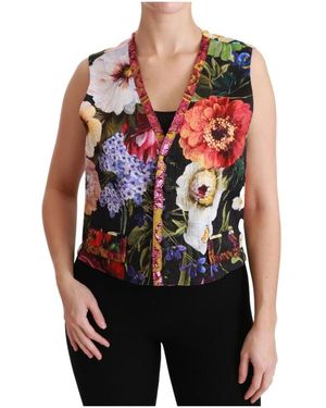 Dolce & Gabbana Colour Floral Sleeveless Waistcoat Top Vest - Multicolour