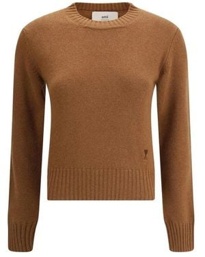 Ami Paris Cashmere Knitwear - Marron